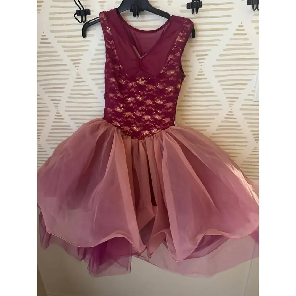 Weissman Looking Back Childrens Large 12-14 Tulle Skirt Dance Costume